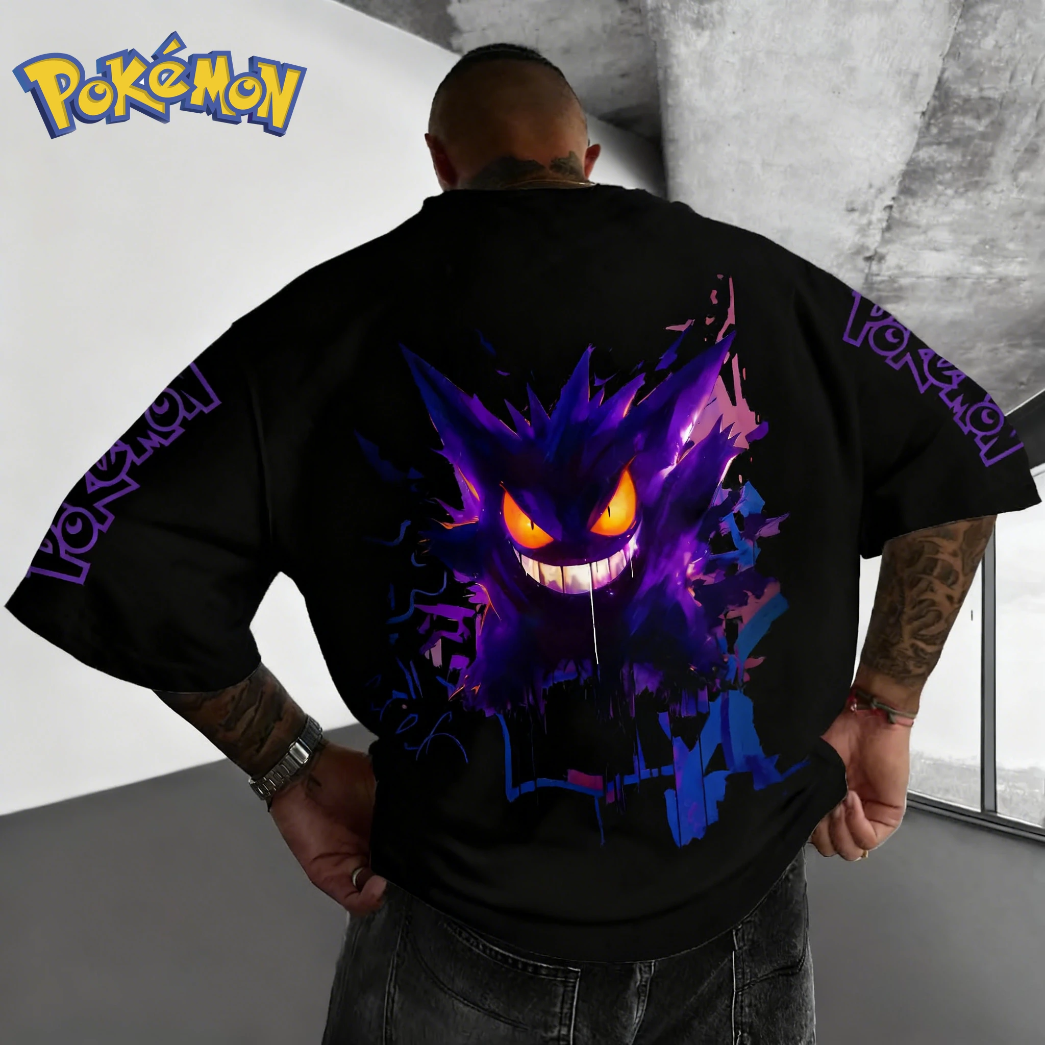 Pokemon Anime Merchandise - Pokémon Handheld Game Gengar Printing T-shirt