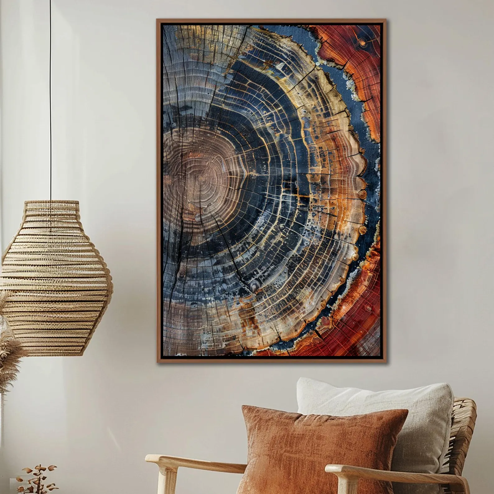 Art Print Framed - Tree Ring Framed Wall Art, Abstract
