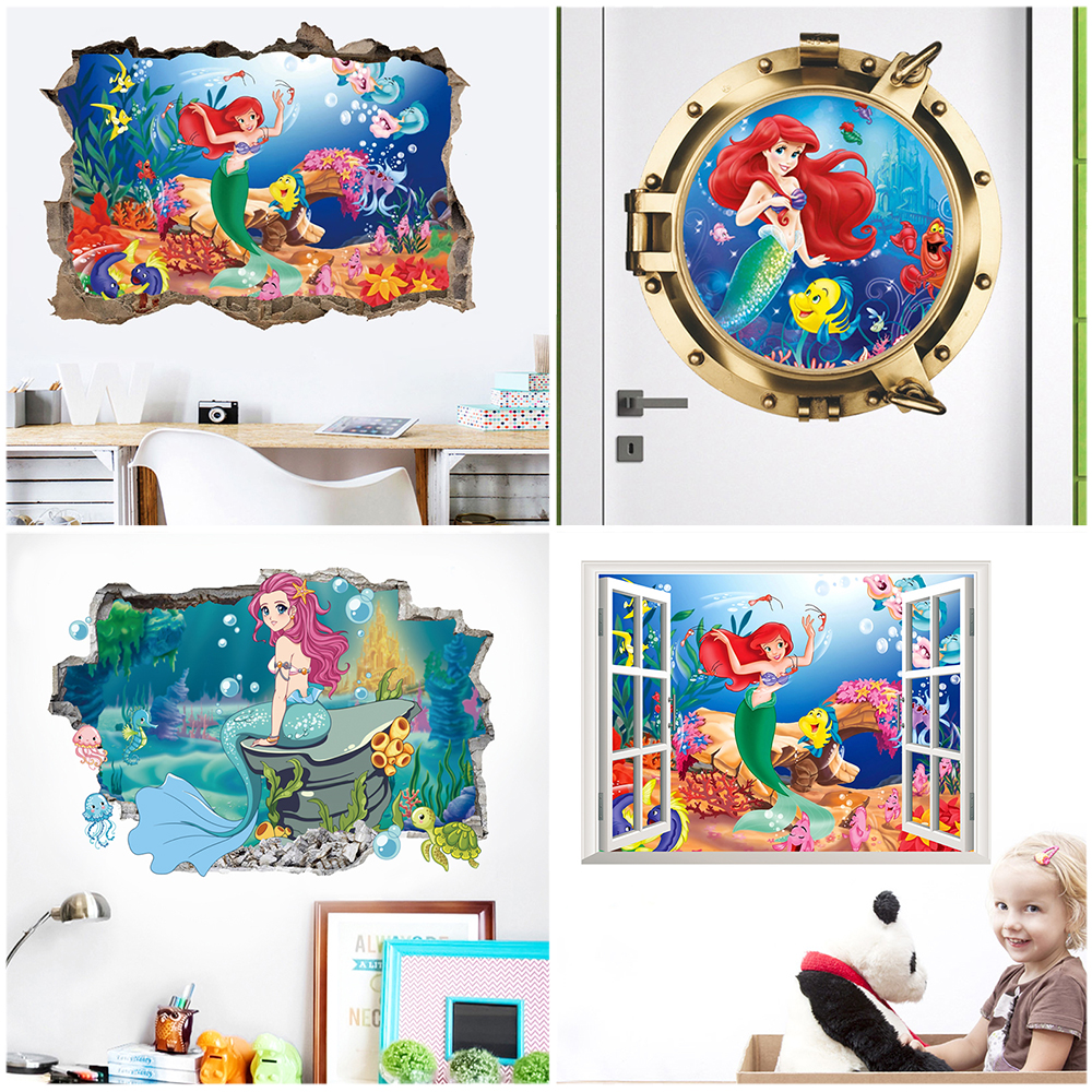 Anime Poster Print - Cartoon Mermaid Princess Wall Stickers For
