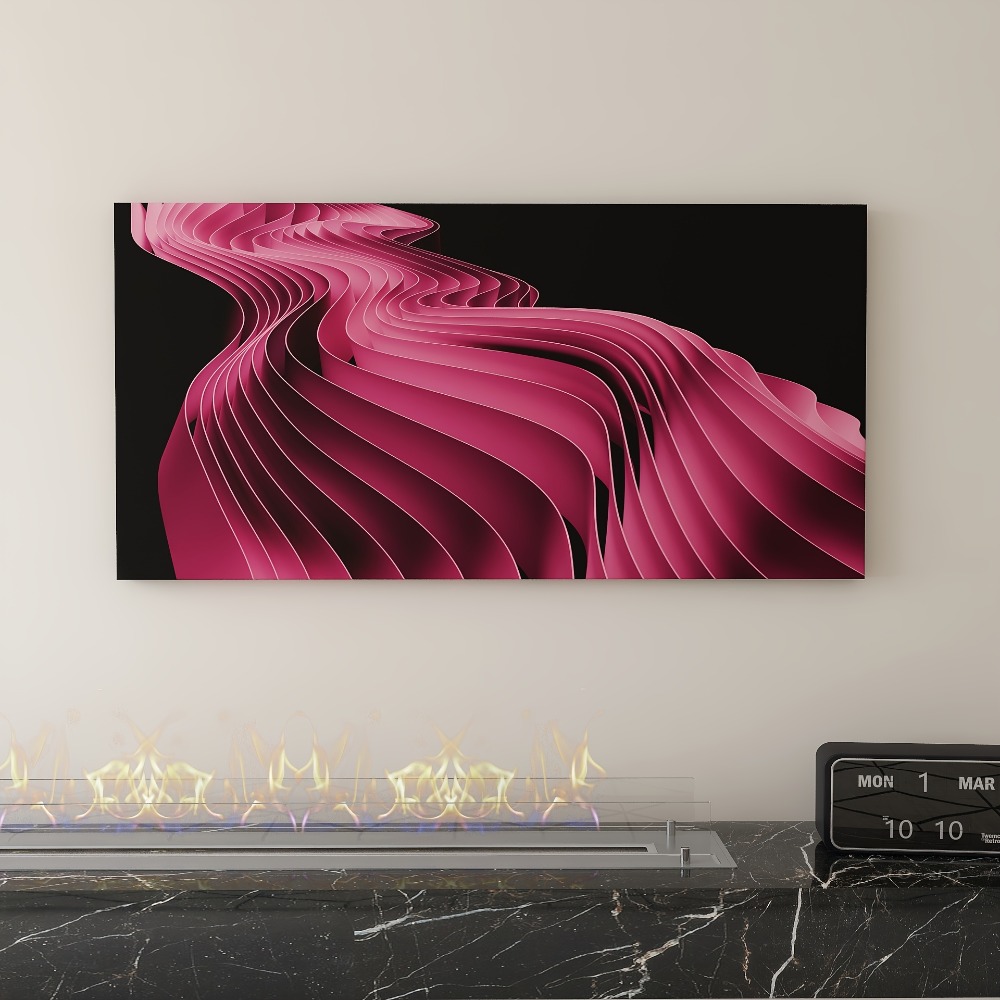 Art Print Framed - Elegant Pink Line Art painting -