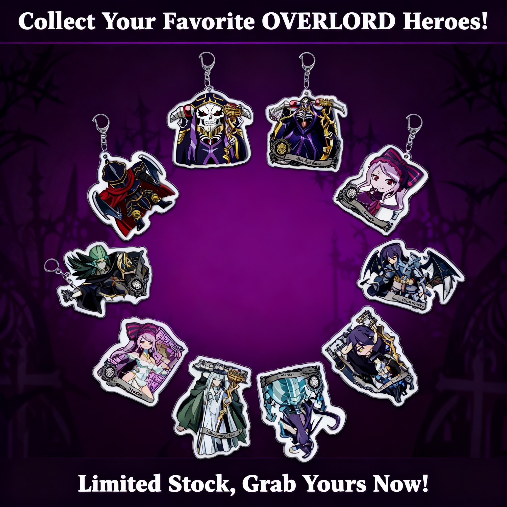 Overlord Anime Merchandise - Overlord Albedo Anime Keychain Acrylic Pendant