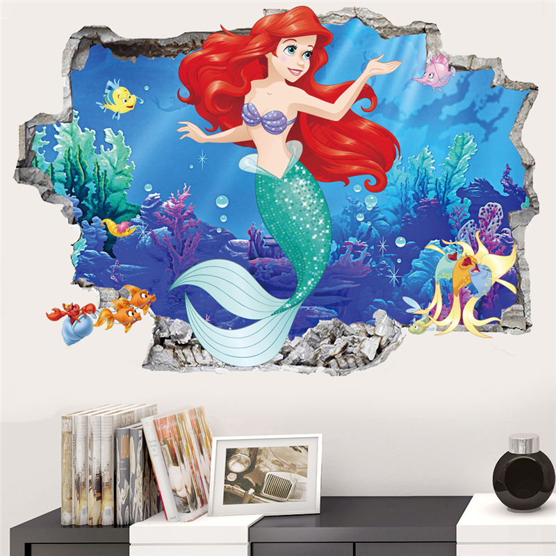 Cartoon Mermaid Princess Wall  - مراجعة Anime Poster Print وسعره