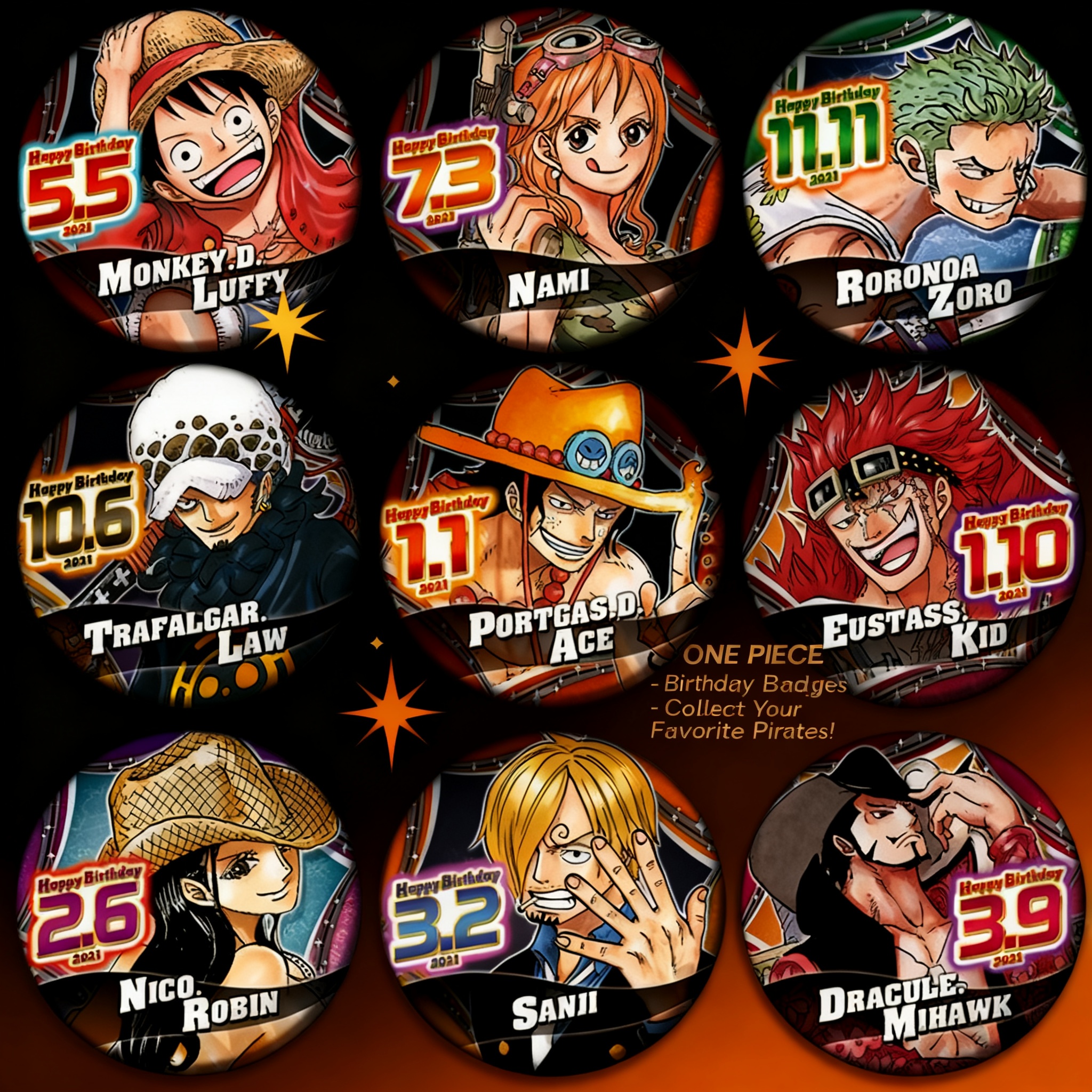 One Piece Anime Badge Pin Set  - مراجعة Zoro Anime Merchandise وسعره