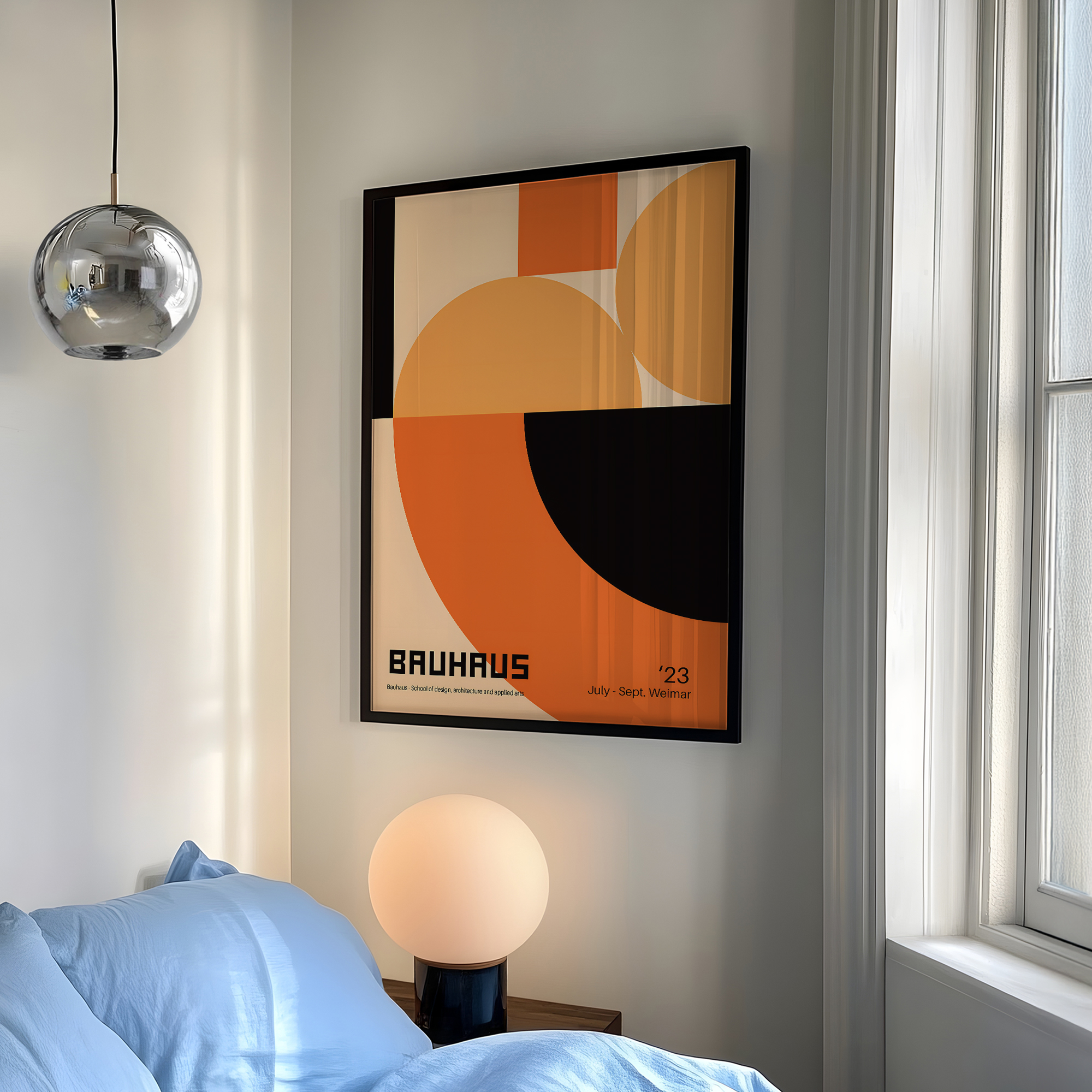 Modern Geometry Bauhaus School - مراجعة Art Print Framed وسعره