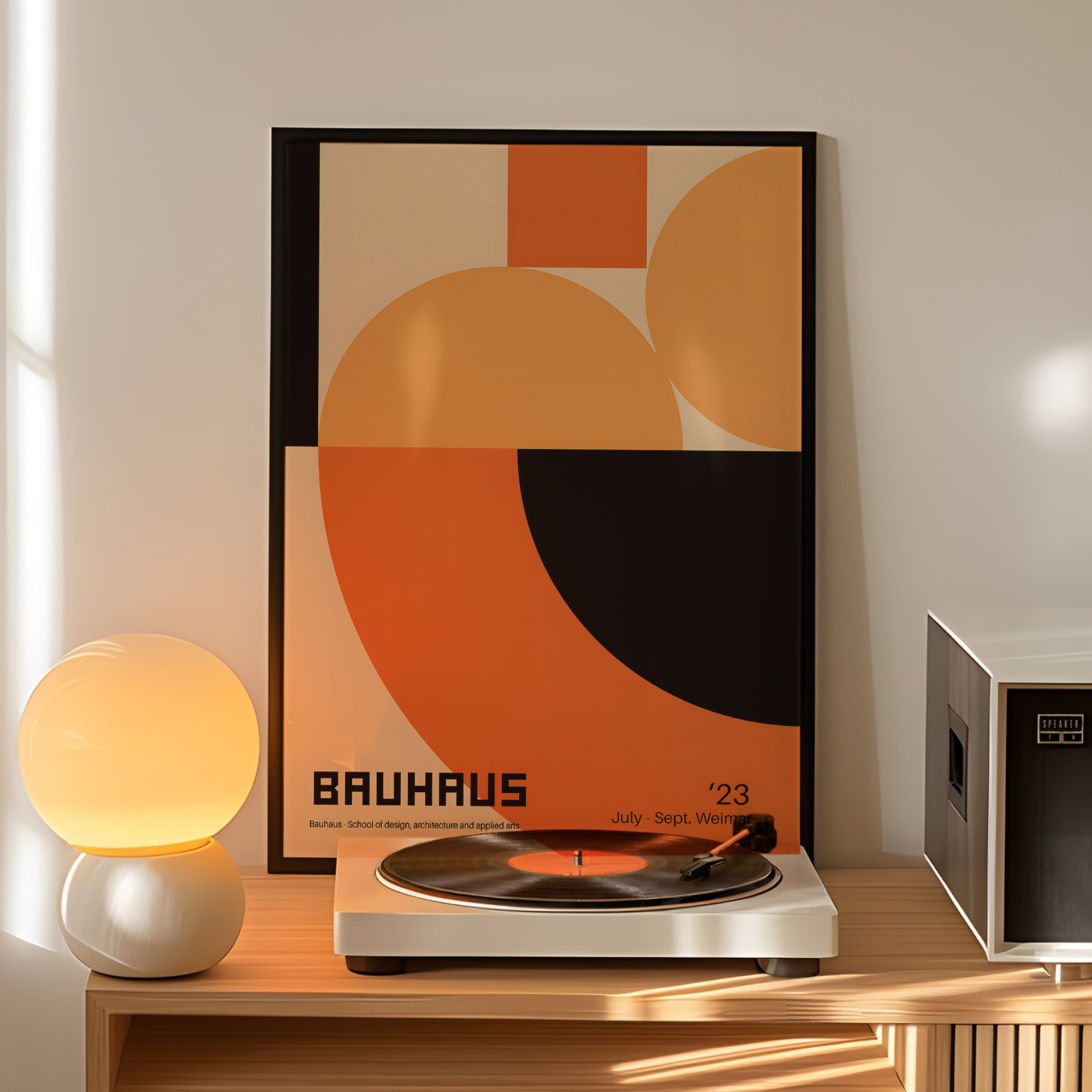 Modern Geometry Bauhaus School - مراجعة Art Print Framed وسعره