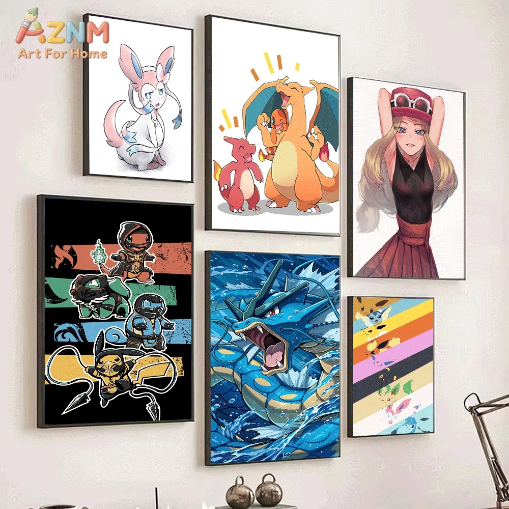 AZNM Anime Pokemon Canvas Wall - مراجعة Anime Poster Print وسعره