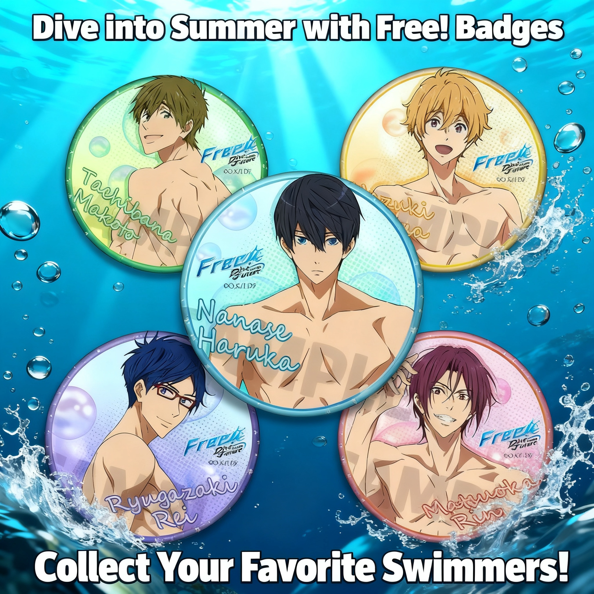 Free Swimming Club Anime Badge - مراجعة Official Merchandise Anime وسعره