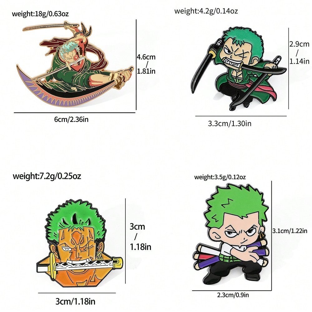 8 Pcs Classic Figure Brooch Pe - مراجعة Zoro Anime Merchandise وسعره